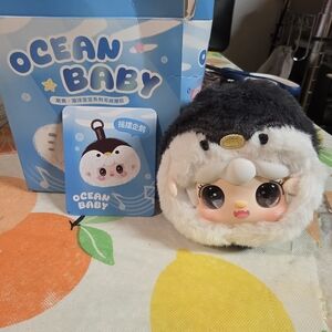 Ocean Baby Black and White Stuffed Animal